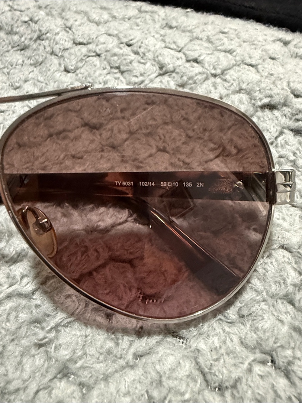 Tory Burch Gold-Tone Aviator Sunglasses with Orange Logo Case - Picture 4 of 8